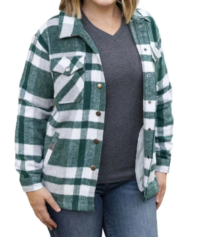 Effortless Style Norah Plaid Shaket In Green