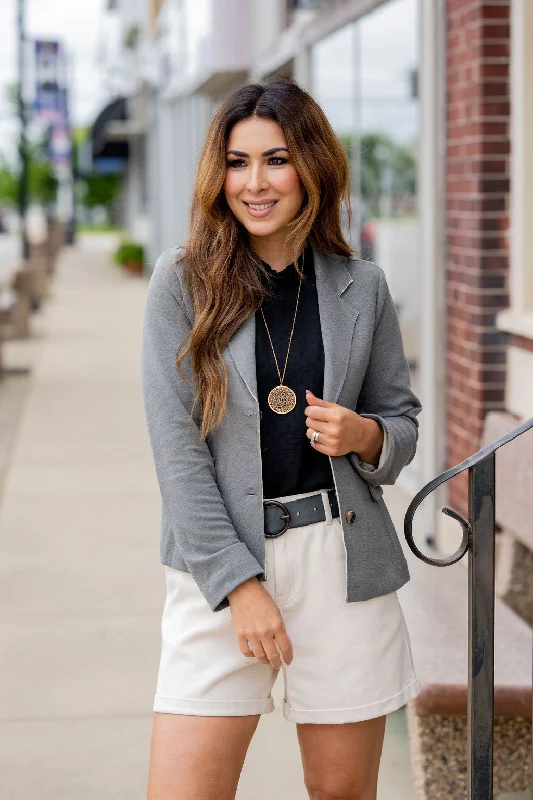 All-Day Comfort Raw Stitched Trim Blazer