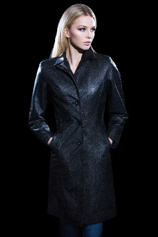 Warm Wear Snakeskin Trench Coat