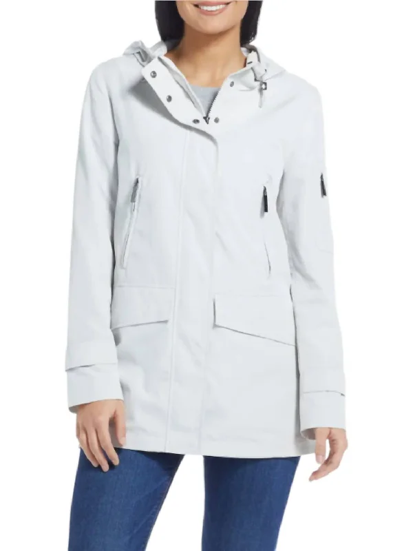 Smart Comfort Water Repellent Hooded Parka Jacket In Stone