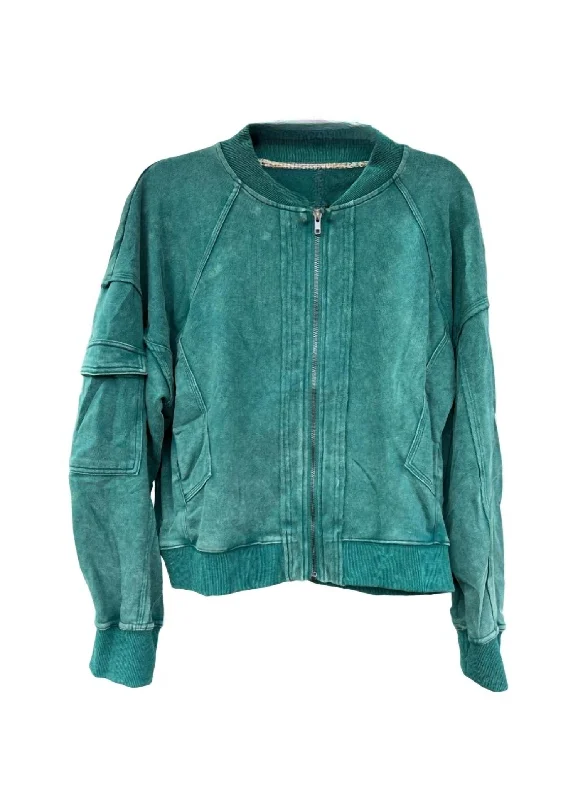 Modern Comfort Women's Olivia Bomber Jacket In Green