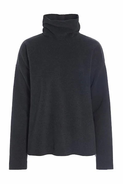 Relaxed Chic BLOUSE HIGH NECK - 1360 - SOFT BLACK