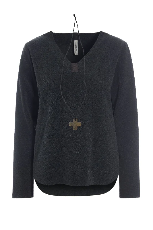 Classic Choice BLOUSE W/NECKLACE - 1362 - SOFT BLACK