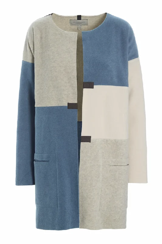 Soft Fabrics CARDIGAN PATCH - 7161 - DUSTY BLUE/KIT/SAND