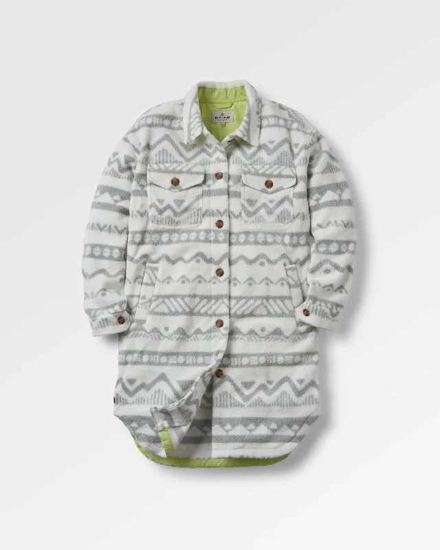 Fashion Must-have Cloudy 2.0 Recycled Sherpa Fleece Shirt - Mountain Geo Vintage White