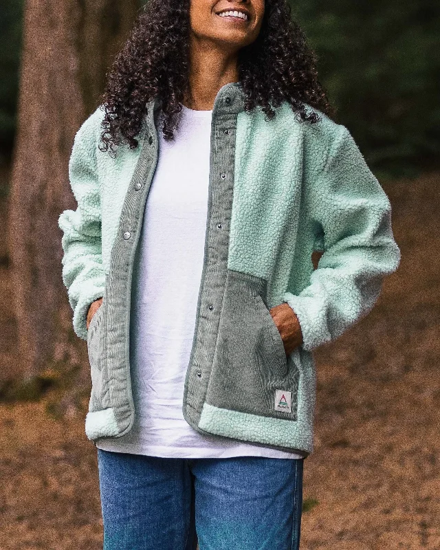 Cozy Look Clover Recycled Deep-Pile Sherpa Fleece - Surf Spray