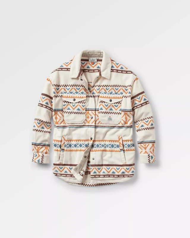 Comfy Chic East Recycled Polar Oversized Shirt - Homespun Stripe Sunrise Orange