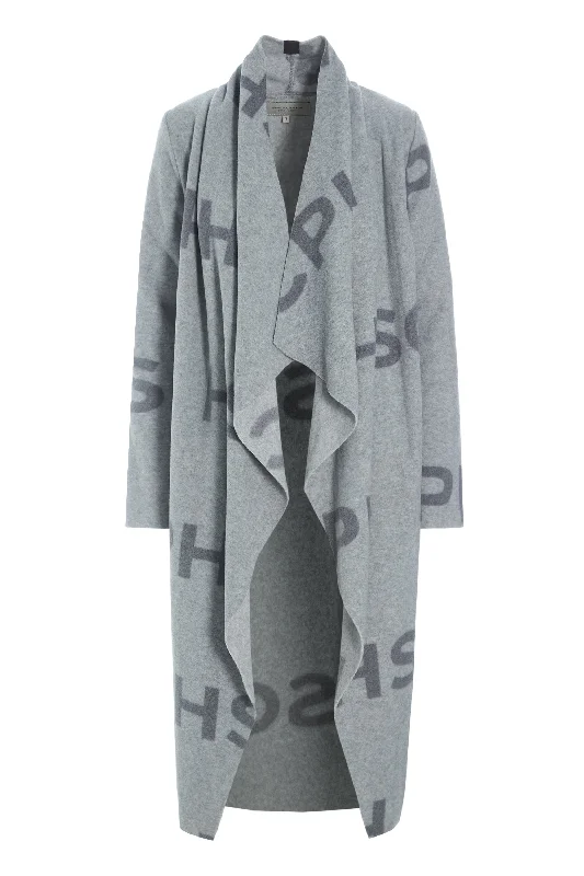 Chic Outfits LONG CARDIGAN W/ WATERFALL - 7131P - HSCPH PRINT