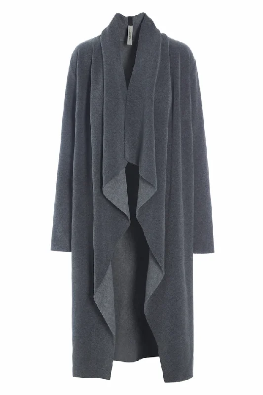Soft Fashion LONG CARDIGAN W/ WATERFALL - 7131 - GREY