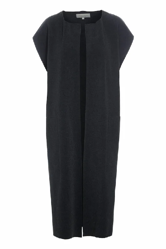 Cozy Shirts LONG VEST - 7169 - SOFT BLACK