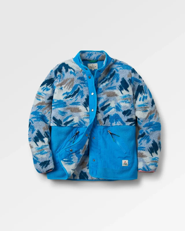 Soft Style Navegado Recycled Soft-Touch Sherpa Fleece - Abstract Mountain Blue Fog