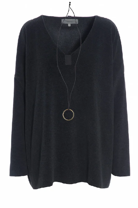 Chic Lounge BLOUSE V-NECK - 1336 - SOFT BLACK