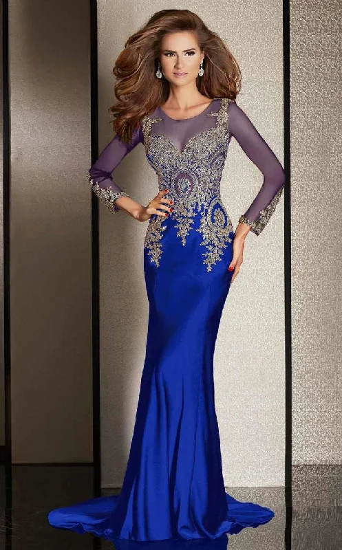 All-Day Wear Clarisse - M6203 Embellished Illusion Scoop Dress