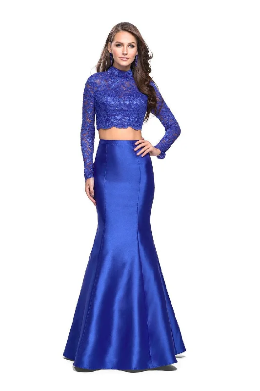 Minimal Comfort La Femme - 24901 Two Piece Lace Mikado Trumpet Dress