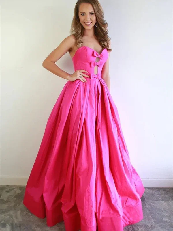 Soft Fabrics Hot Pink Sweetheart A-Line Long Party Dress Evening Gown, DP2065