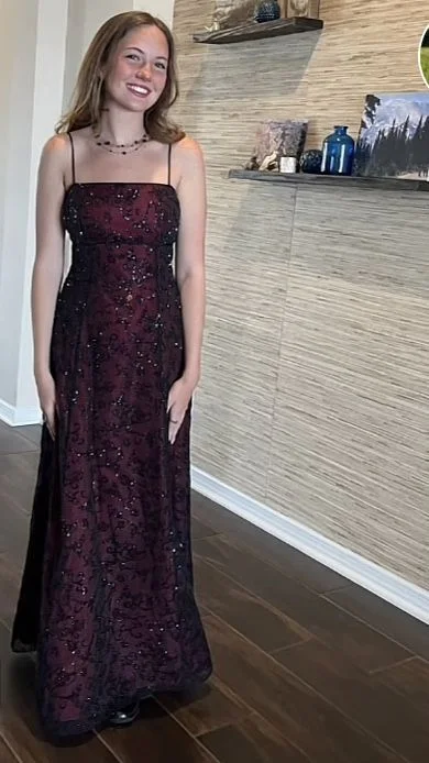 Soft Wear Vintage Spahetti Straps Elegant Long Party Dress, DP2070