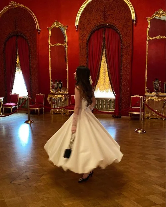 Classic Choice White Sweatheart A-Line Long Party Dress Evening Gown, DP2045
